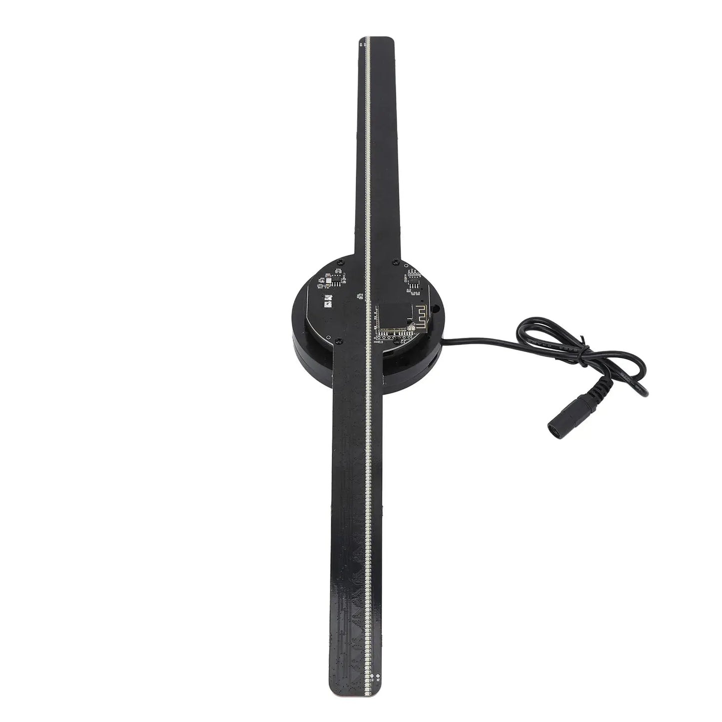 Black electronic device with two antennas on a white background