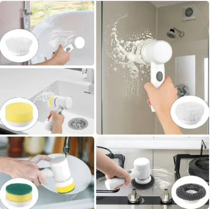 Multifunctional cleaning tool used for various tasks including scrubbing, cleaning dishes, and using as a shower head.