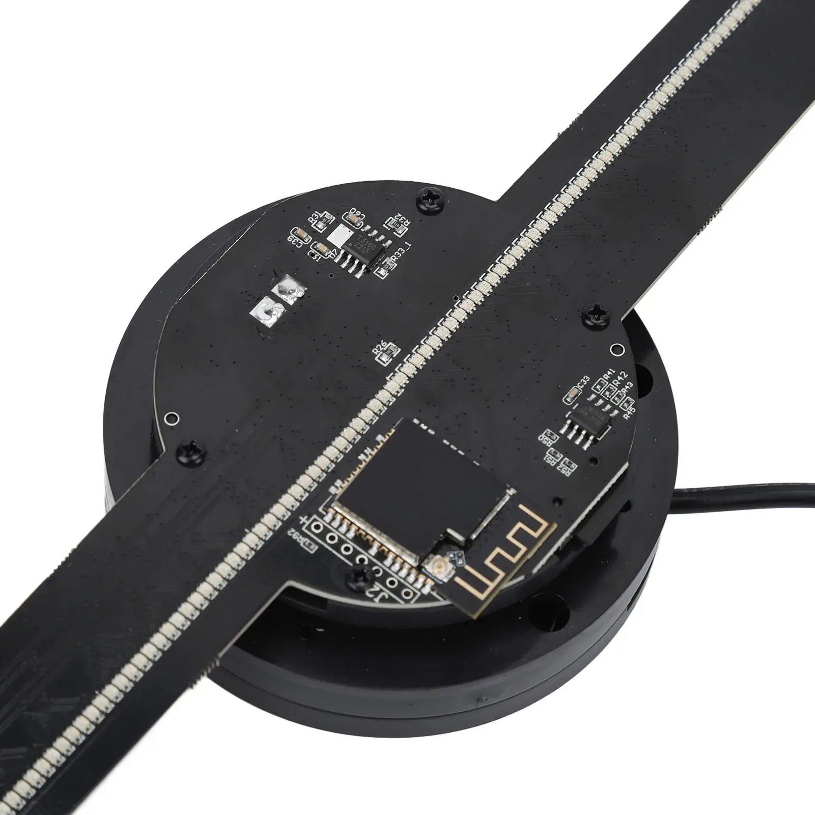 Close-up of a electronic component with printed circuit board on a white background