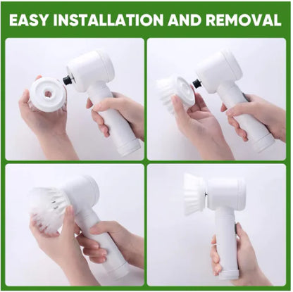 Step-by-step demonstration of easy installation and removal of a white handheld device.