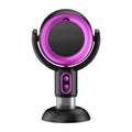 Black and purple microphone on a white background